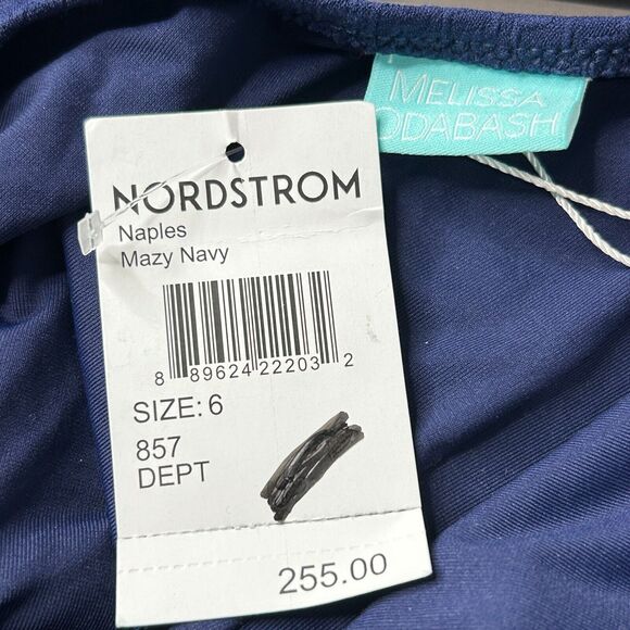 Melissa Odabash Naples Mazy Gold Chain One Piece Swimsuit Navy Women's 6 NWT - Picture 3 of 10